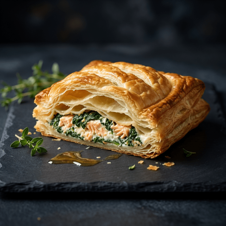 Feuilleté du chef épinard saumon