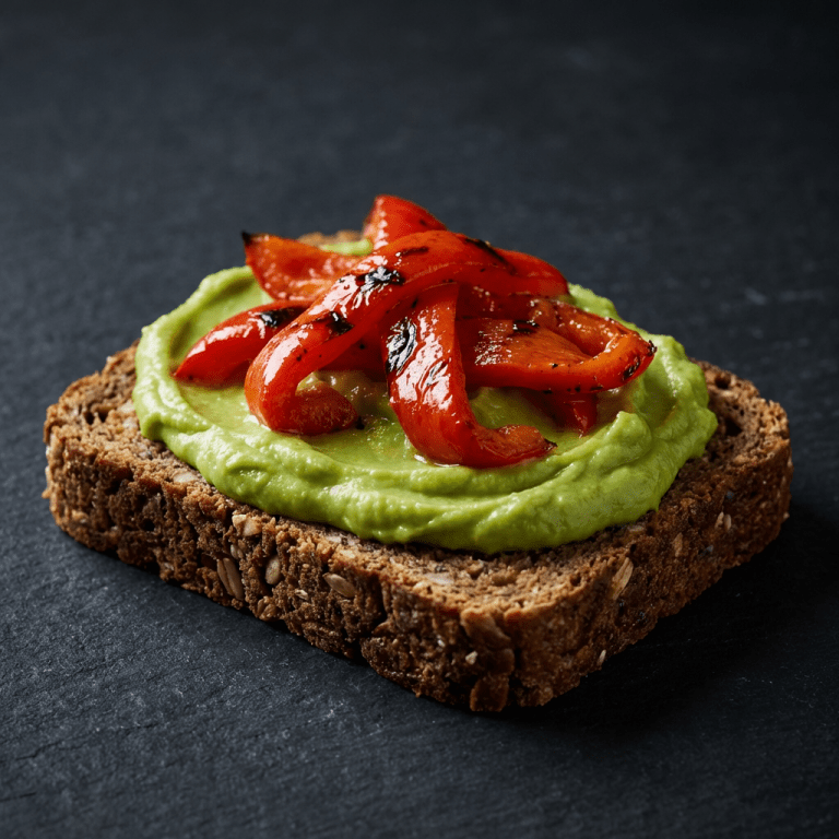 Pain nordique guacamole, poivron rôti