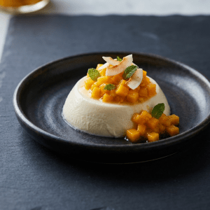Panacotta lait de coco tartare de mangue