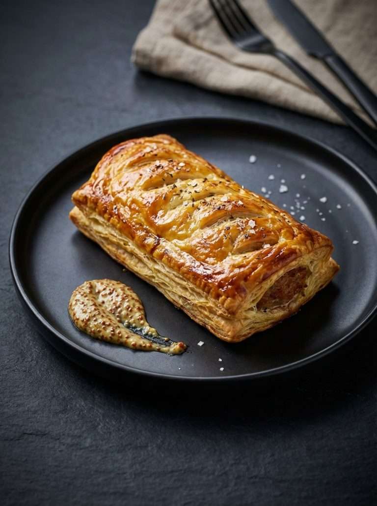 Feuilleté du chef saucisse moutarde