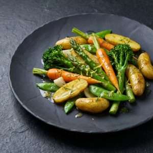 Légumes croquants sauce citronnée