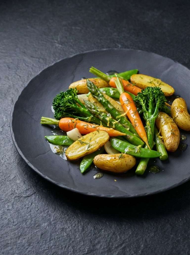 Légumes croquants sauce citronnée