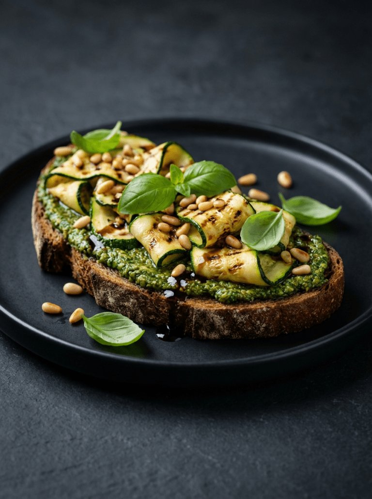 Pain nordique au pesto et courgette grillée