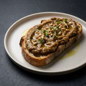 Toast de caviar d'aubergine