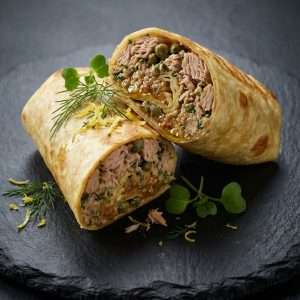 Wrap garni de rillette de thon